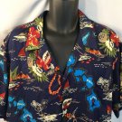 Hilo Hattie Hawiian Island Shirt Active Volcano Lei Pineapple Fisherman 2XL