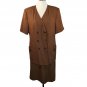 Oleg Cassini 90s Double Breasted Lined Skirt Suit Tawny Brown Ladies 16