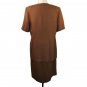 Oleg Cassini 90s Double Breasted Lined Skirt Suit Tawny Brown Ladies 16