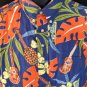 Pineapple Ukulele Ku Tiki Reyn Spooner Blue Hawaiian Shirt Reverse Print Cotton