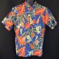 Pineapple Ukulele Ku Tiki Reyn Spooner Blue Hawaiian Shirt Reverse Print Cotton