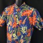 Pineapple Ukulele Ku Tiki Reyn Spooner Blue Hawaiian Shirt Reverse Print Cotton