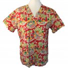Cutie Pie Pinup Pineapple Princess Scrubs Cotton Uniform Top Hawaiian Pinup S