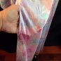 Vtg 1970s Vanity Fair Antron Lounge Nightgown Kaftan Deco Floral Pastel Print L
