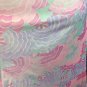 Vtg 1970s Vanity Fair Antron Lounge Nightgown Kaftan Deco Floral Pastel Print L