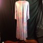 Vtg 1970s Vanity Fair Antron Lounge Nightgown Kaftan Deco Floral Pastel Print L
