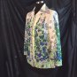 Vtg Vera Neumann Ladybug Rockabilly Shirt Blue Green Floral Panel Polyester M