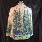 Vtg Vera Neumann Ladybug Rockabilly Shirt Blue Green Floral Panel Polyester M