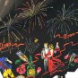 Fun Festive NYE 2000 Fireworks Champage Roses Dancing Black Dress Knee Length 18