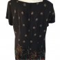 Fun Festive NYE 2000 Fireworks Champage Roses Dancing Black Dress Knee Length 18