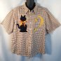 Black Cat Crescent Moon Fall Festival Halloween Shirt Orange Black XL
