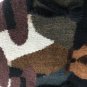 vtg Alpaca Wool Artisan Sweater Brown Color Block Natives 3D Braids Peru L