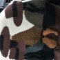 vtg Alpaca Wool Artisan Sweater Brown Color Block Natives 3D Braids Peru L