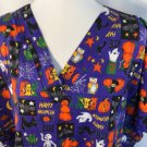 Happy Halloween Collage Pumpkin Ghost Scrubs Skeleton Bat Plus 4x / 5X