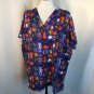 Happy Halloween Collage Pumpkin Ghost Scrubs Skeleton Bat Plus 4x / 5X