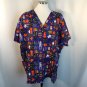 Happy Halloween Collage Pumpkin Ghost Scrubs Skeleton Bat Plus 4x / 5X