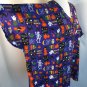 Happy Halloween Collage Pumpkin Ghost Scrubs Skeleton Bat Plus 4x / 5X