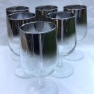 Vitreon Queen Silver Lusterware Wine Water Glasses Cocktail Ombre Fade Barware