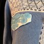 Blue Button Cluster Boho Cardigan Sweater Storybook Knits Topstitch Detail L