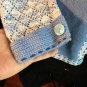 Blue Button Cluster Boho Cardigan Sweater Storybook Knits Topstitch Detail L