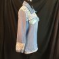 Blue Button Cluster Boho Cardigan Sweater Storybook Knits Topstitch Detail L