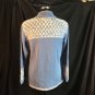 Blue Button Cluster Boho Cardigan Sweater Storybook Knits Topstitch Detail L