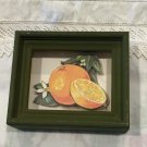 Vtg Orange Blossom 3D Card Decoupage Folk Art Shadowbox 4x5