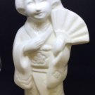 Vtg Benihana Standing Geisha Girl Fan Ceramic White Tiki Mug Cup Japan