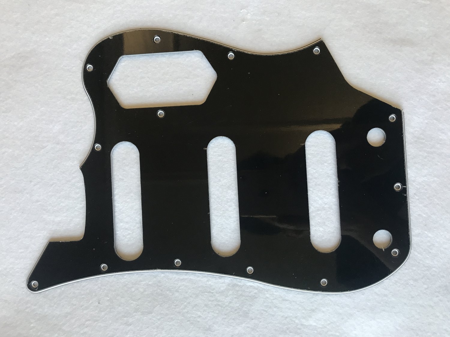 Fits Squier Vintage Modified Bass VI Guitar pickguard , 3 Ply Black