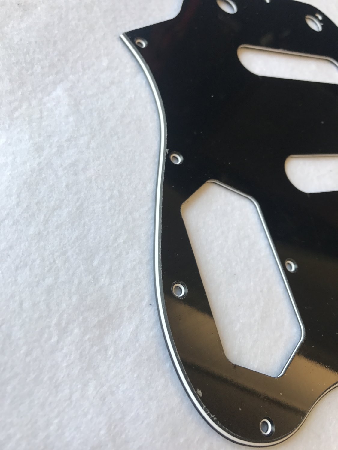 Fits Squier Vintage Modified Bass VI Guitar pickguard , 3 Ply Black
