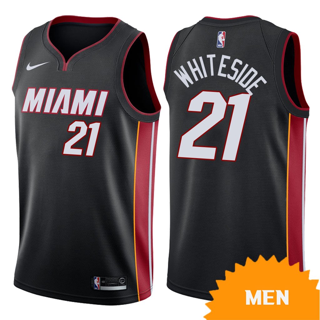 Men's Miami Heat Hassan Whiteside Icon Edition Jersey - Blac