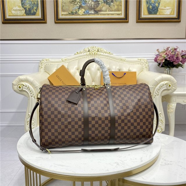 Authentic Louis Vuitton Monogram Keepall 55 Bandoliere Travel Bag F/S DHL  EMS