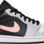 Mens Wmns Air Jordan 1 Low Grey Fog Bleached Coral 553558 062