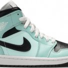 Mens Wmns Air Jordan 1 Mid Aqua Black BQ6472 300