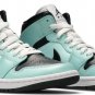 Mens Wmns Air Jordan 1 Mid Aqua Black BQ6472 300