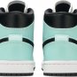 Mens Wmns Air Jordan 1 Mid Aqua Black BQ6472 300