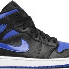 Mens Wmns Air Jordan 1 Mid Black Hyper Royal 554724 068
