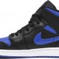 Mens Wmns Air Jordan 1 Mid Black Hyper Royal 554724 068