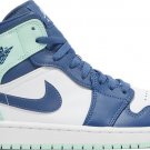 Mens Wmns Air Jordan 1 Mid Blue Mint 554724 413