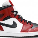 Mens Wmns Air Jordan 1 Mid Chicago Black Toe 554724 069