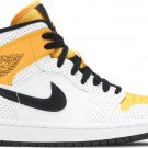 Mens Wmns Air Jordan 1 Mid Perforated - White University Gold BQ6472 107
