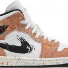 Mens Wmns Air Jordan 1 Mid SE Brushstroke Paint Splatter DA8005 100