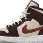 Mens Wmns Air Jordan 1 Mid SE Cream Dark Chocolate DO6699 200