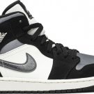 Mens Wmns Air Jordan 1 Mid SE Satin Smoke Grey 852542 011