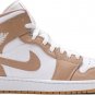 Mens Wmns Air Jordan 1 Mid Tan Gum 554724 271
