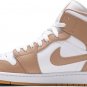 Mens Wmns Air Jordan 1 Mid Tan Gum 554724 271