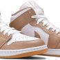 Mens Wmns Air Jordan 1 Mid Tan Gum 554724 271