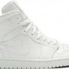 Mens Wmns Air Jordan 1 Mid Triple White 554724 129