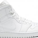 Mens Wmns Air Jordan 1 Mid Triple White 554724 130