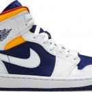 Mens Wmns Air Jordan 1 Mid White Deep Royal Blue 554724 131